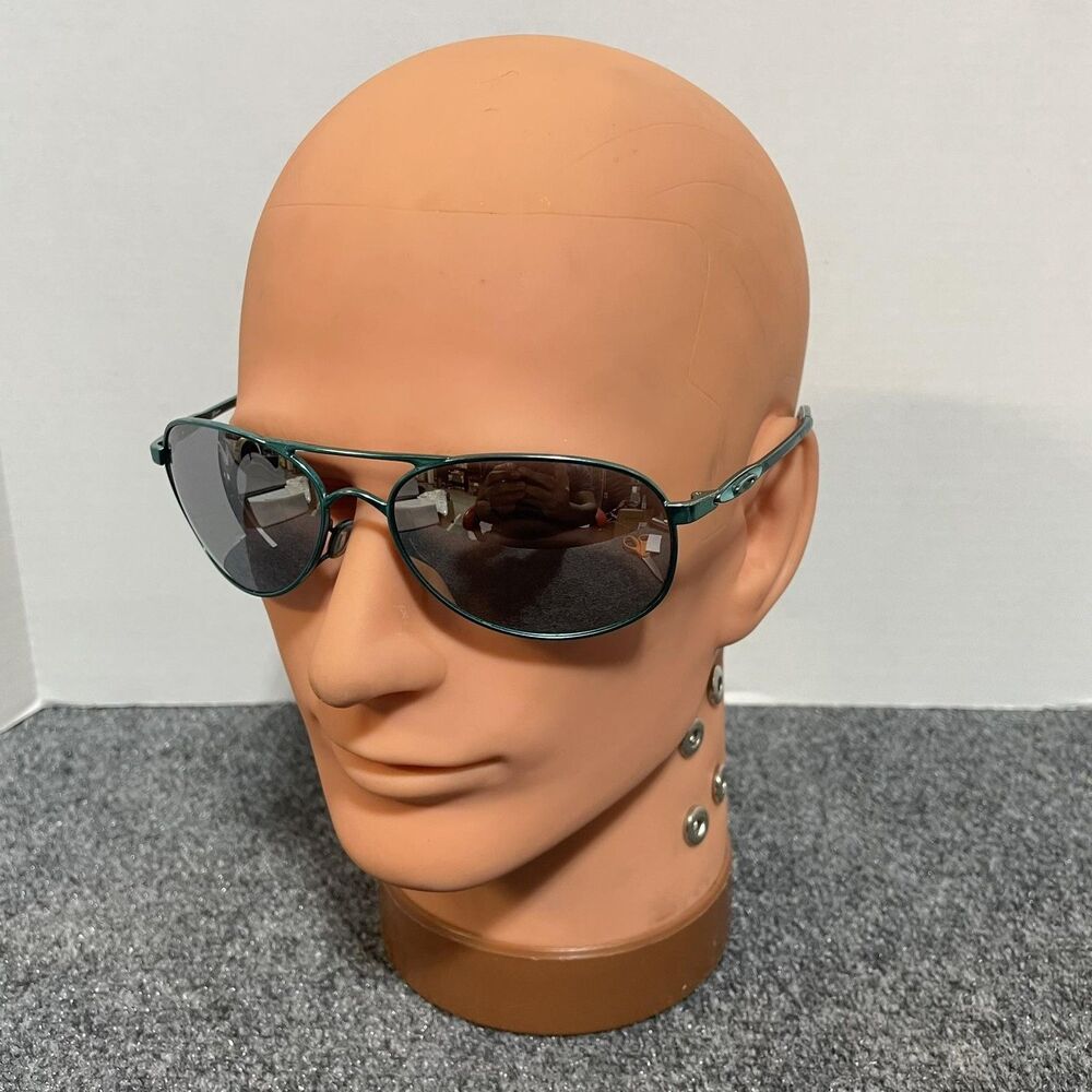 Oakley Gwen Sunglasses Womens 59mm Teal Aviator Metal Gray Lenses OO4068-08